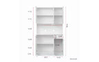 Meuble de rangement 6 portes, armoire et meuble de cuisine de 1,80 m de haut avec tiroir et étagère ouverte, meuble de cuisine et armoire de chambre en MDF