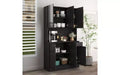 Meuble de rangement 6 portes, armoire et meuble de cuisine de 1,80 m de haut avec tiroir et étagère ouverte, meuble de cuisine et armoire de chambre en MDF