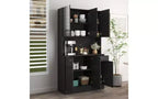 Meuble de rangement 6 portes, armoire et meuble de cuisine de 1,80 m de haut avec tiroir et étagère ouverte, meuble de cuisine et armoire de chambre en MDF