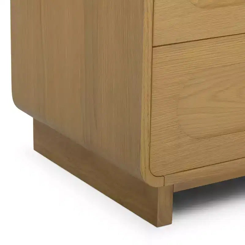 Commode moderne en bois à 6 tiroirs, meuble de rangement avec tiroirs à ouverture-pression