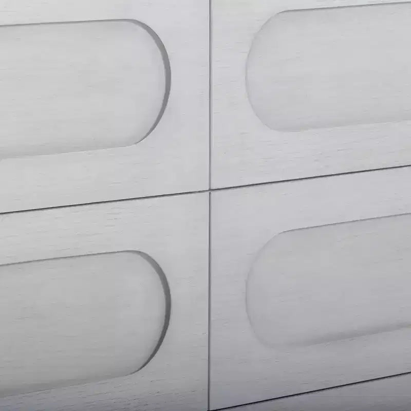 Commode moderne en bois à 6 tiroirs, meuble de rangement avec tiroirs à ouverture-pression