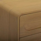 Commode moderne en bois à 6 tiroirs, meuble de rangement avec tiroirs à ouverture-pression