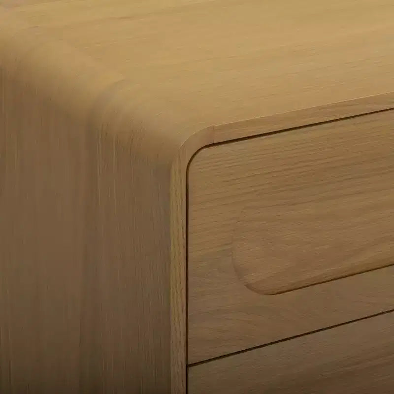 Commode moderne en bois à 6 tiroirs, meuble de rangement avec tiroirs à ouverture-pression
