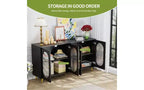 Buffet moderne avec portes en acrylique, meuble de rangement pour garde-manger avec étagères amovibles, armoire de rangement autoportante, table console
