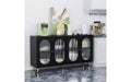 Buffet moderne avec portes en acrylique, meuble de rangement pour garde-manger avec étagères amovibles, armoire de rangement autoportante, table console
