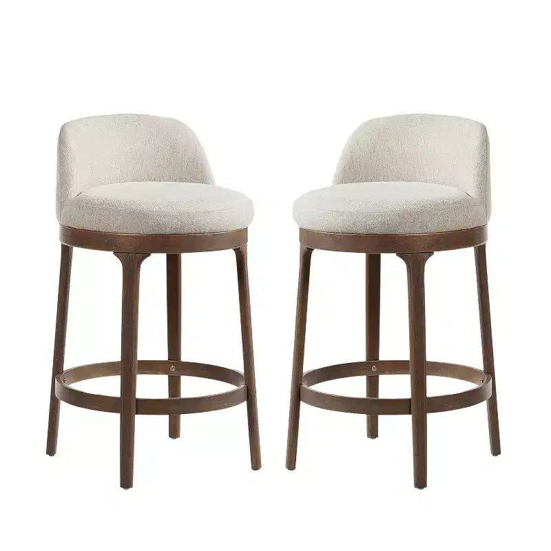Tabourets de bar rembourrés en hévéa (lot de 2)