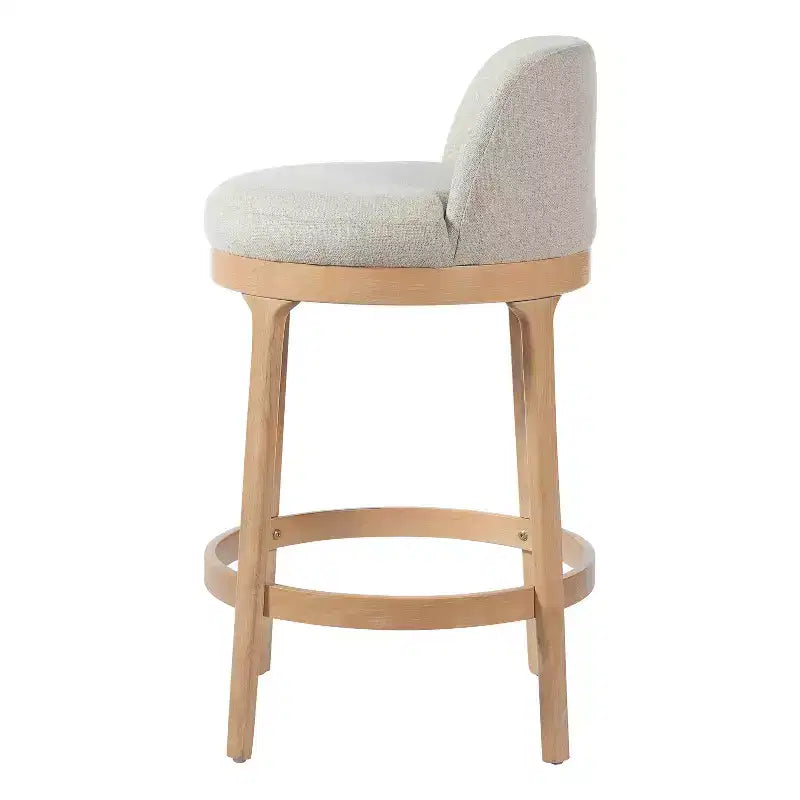 Tabourets de bar rembourrés en hévéa (lot de 2)
