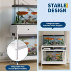 Meuble pour aquarium de 40 à 50 gallons, support pour 2 aquariums ou terrariums avec tiroirs de rangement, pieds réglables en hauteur, capacité de 300 kg