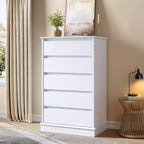 Commodes à 5 tiroirs pour chambre à coucher, commode de rangement avec tiroirs profonds, grande commode double pour placard avec plateau large, grande commode en bois pour chambre.