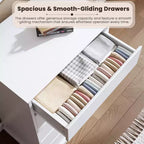 Commodes à 5 tiroirs pour chambre à coucher, commode de rangement avec tiroirs profonds, grande commode double pour placard avec plateau large, grande commode en bois pour chambre.