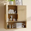 Bathroom Wall Cabinet, 25x23x8 Medicine Cabinet with Adjustable Shelf, Wave-Patterned Door, Storage for Bathroom, Kitchen, Laundry, Entryway