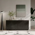 59 Modern Spiral Sideboard Buffet Cabinet, Low Profile Art Entryway Storage Cabinet with 3D Ripple Texture Doors - Panipeachy