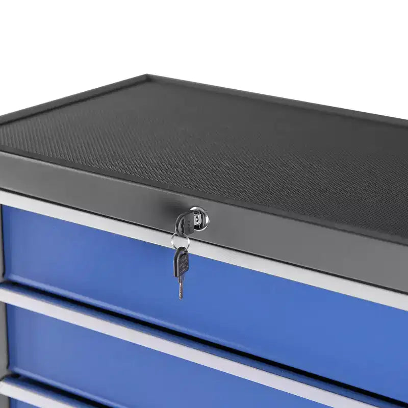 Servante d'atelier à 5 tiroirs avec roues, armoire de rangement portable en acier pour garage, atelier, entrepôt