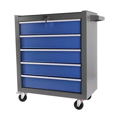5 Drawer Rolling Tool Chest with Wheels, Steel Portable Tool Storage Cabinet for Garage Workshop Warehouse