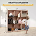 Meuble de rangement d'entrée à 8 sections avec 4 roulettes dissimulées. 2 bacs. Organisateur mobile.