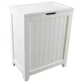 Redmon Contemporary Wooden Clothes Hamper for Bedroom and Laundry Room, White