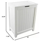 Panier à linge en bois contemporain pour chambre à coucher et buanderie, blanc