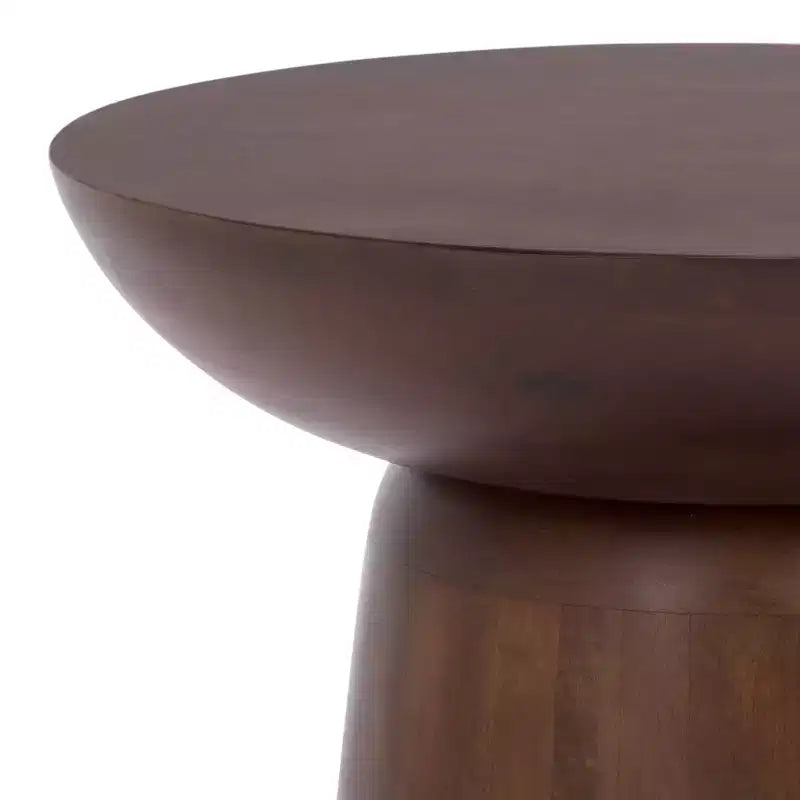 Table d'appoint ronde marron foncé – Table d'appoint de style Mid-Century Modern pour salon