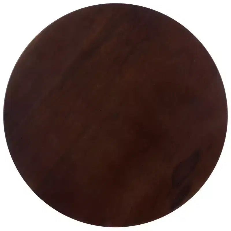 Table d'appoint ronde marron foncé – Table d'appoint de style Mid-Century Modern pour salon