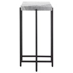 Table d'appoint en marbre gris et noir – Table d'appoint de luxe moderne pour le salon et la chambre à coucher