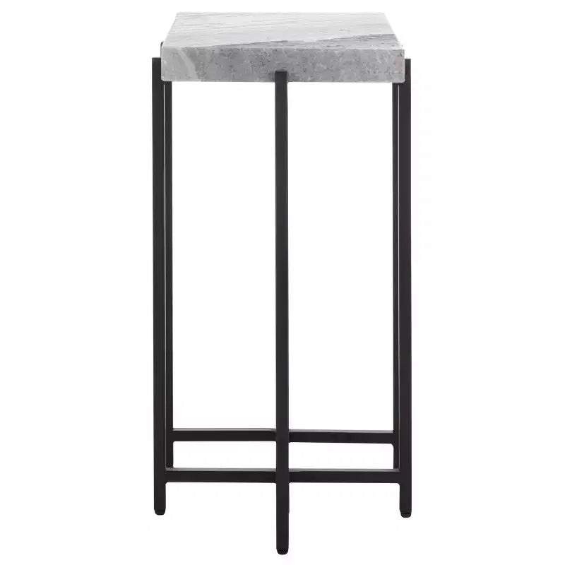 Table d'appoint en marbre gris et noir – Table d'appoint de luxe moderne pour le salon et la chambre à coucher