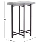 Table d'appoint en marbre gris et noir – Table d'appoint de luxe moderne pour le salon et la chambre à coucher