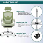 Chaise de bureau ergonomique avec repose-pieds rétractable, Chaise de jeu avec coussin de soutien lombaire et accoudoirs rembourrés, Chaise pivotante pour bureau