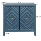 Meuble de rangement moderne en bois avec portes magnétiques à relief géométrique