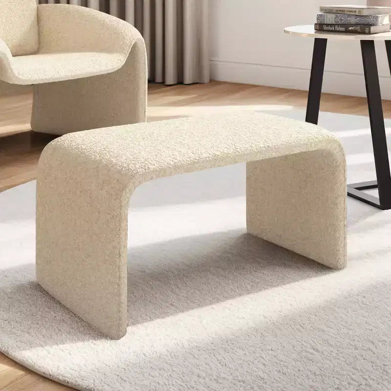 Pouf ottoman contemporain rembourré – Repose-pieds polyvalent et siège d'appoint pour le salon