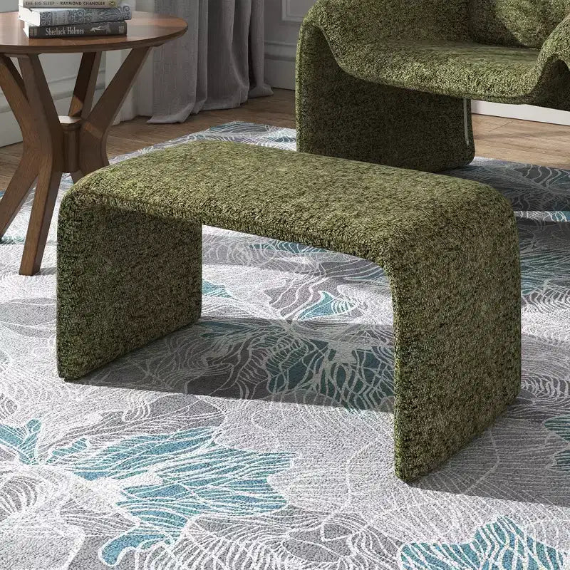 Pouf ottoman contemporain rembourré – Repose-pieds polyvalent et siège d'appoint pour le salon