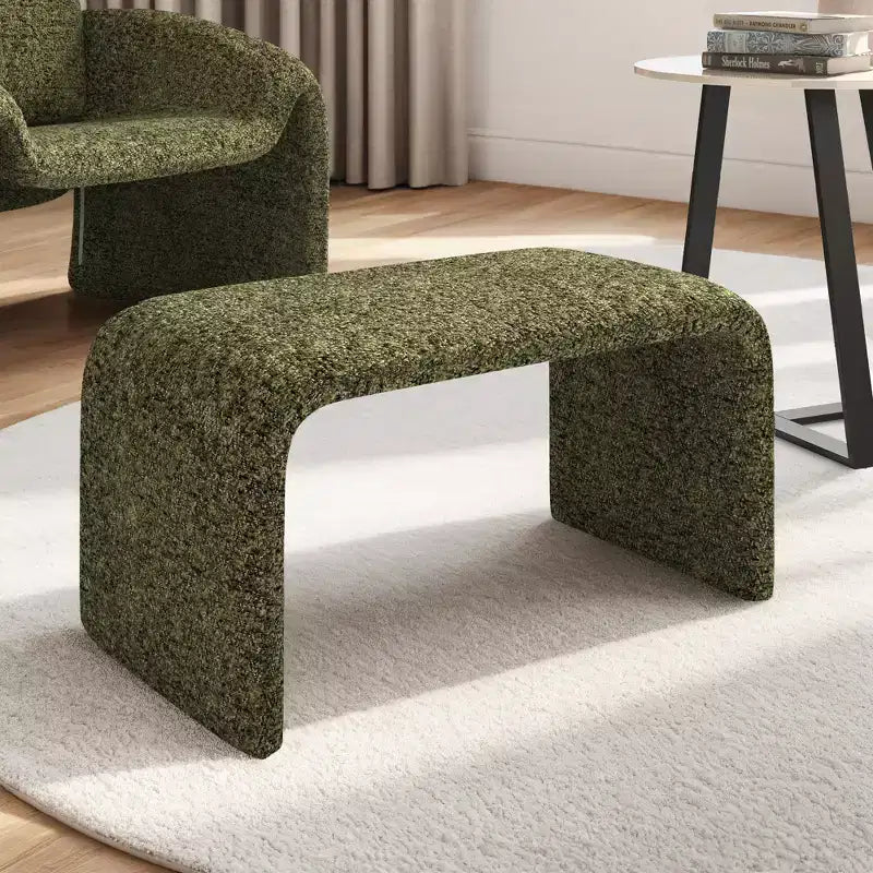 Pouf ottoman contemporain rembourré – Repose-pieds polyvalent et siège d'appoint pour le salon