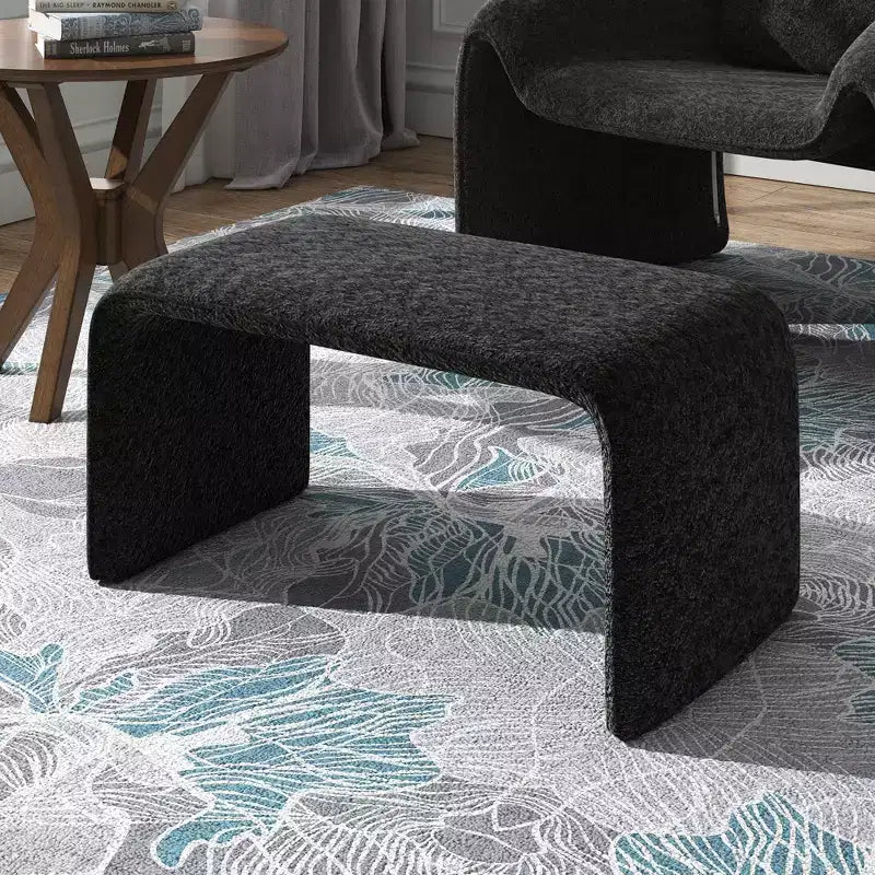 Pouf ottoman contemporain rembourré – Repose-pieds polyvalent et siège d'appoint pour le salon