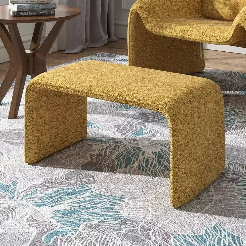 Pouf ottoman contemporain rembourré – Repose-pieds polyvalent et siège d'appoint pour le salon