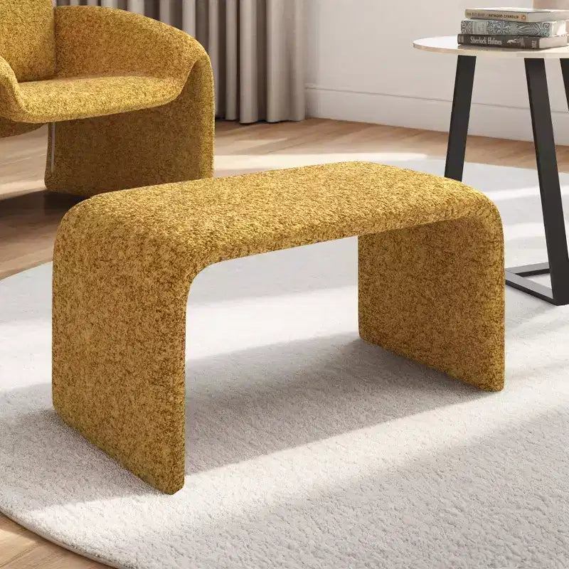 Pouf ottoman contemporain rembourré – Repose-pieds polyvalent et siège d'appoint pour le salon