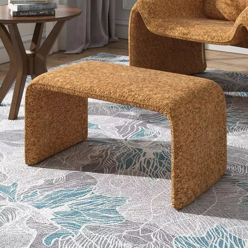 Pouf ottoman contemporain rembourré – Repose-pieds polyvalent et siège d'appoint pour le salon