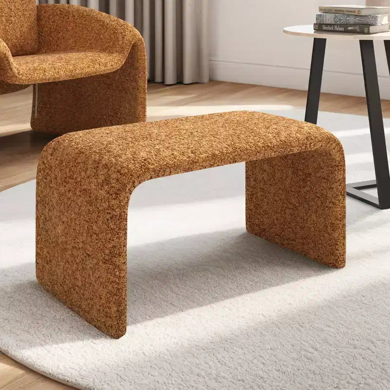 Pouf ottoman contemporain rembourré – Repose-pieds polyvalent et siège d'appoint pour le salon
