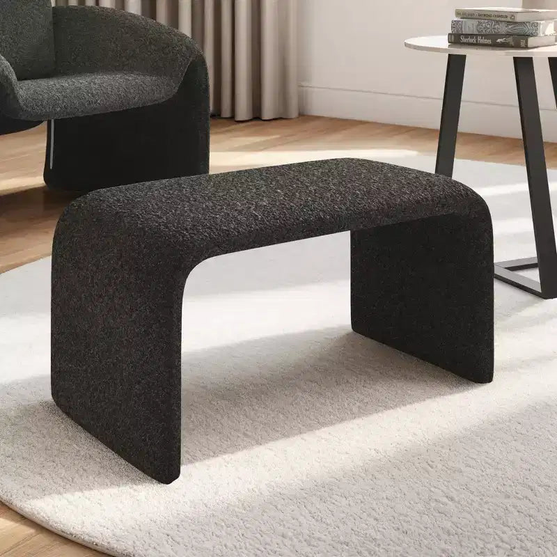 Pouf ottoman contemporain rembourré – Repose-pieds polyvalent et siège d'appoint pour le salon
