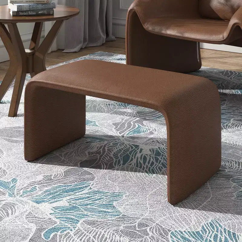 Pouf ottoman contemporain rembourré – Repose-pieds polyvalent et siège d'appoint pour le salon