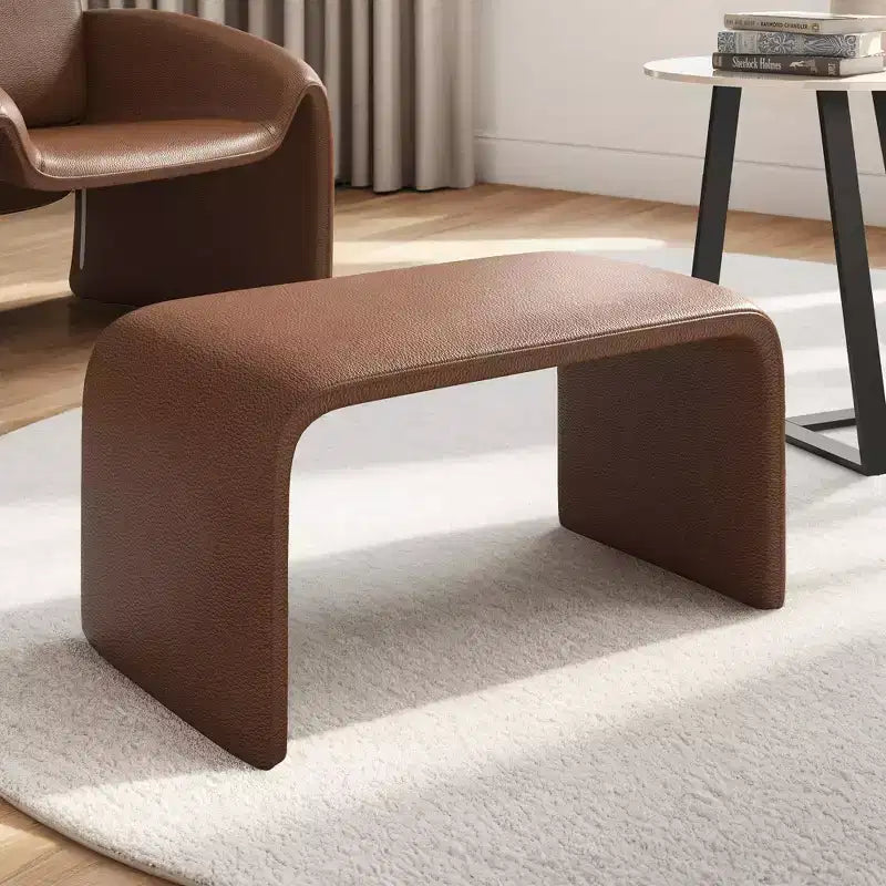 Pouf ottoman contemporain rembourré – Repose-pieds polyvalent et siège d'appoint pour le salon