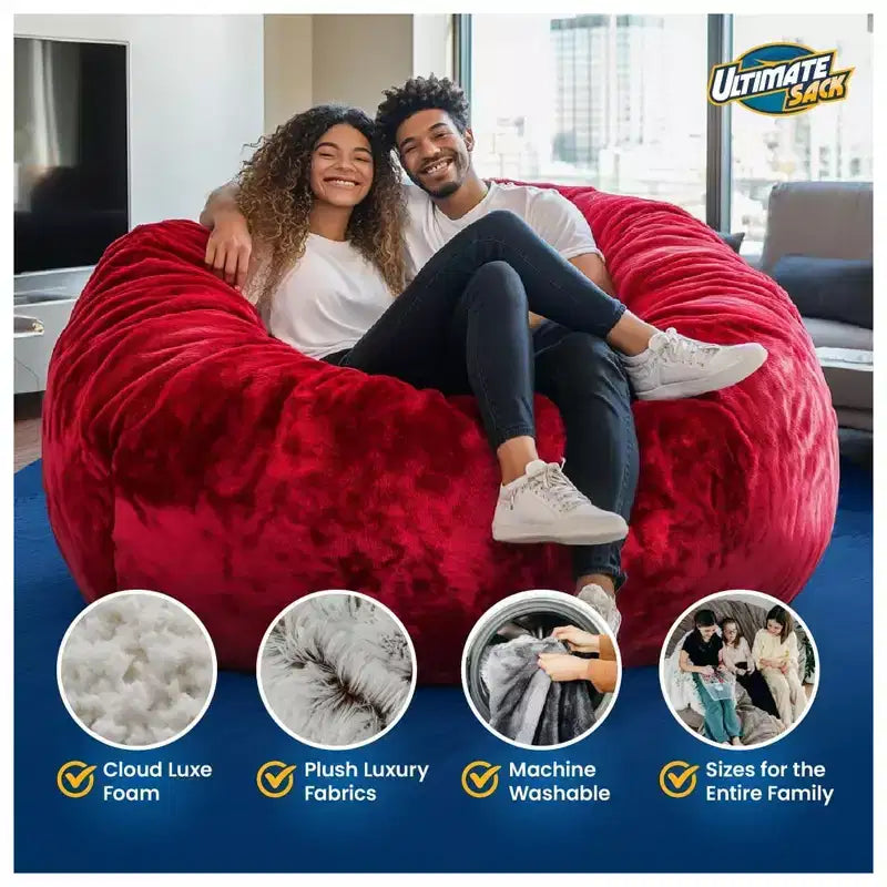 Pouf géant d'intérieur confortable en suédine sarcelle