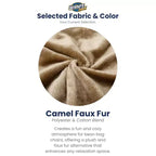 Fauteuil poire et repose-pieds de 180 cm, chaise longue surdimensionnée, imitation fourrure de chameau