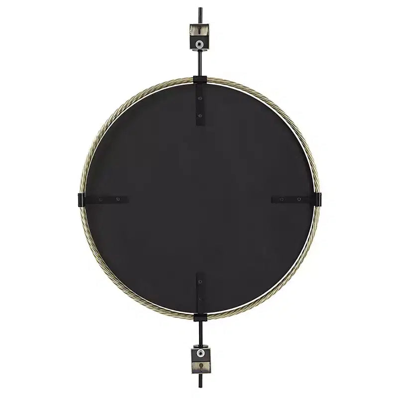 Miroir mural rond laiton antique 31 x 47 3/4