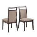 Krista Espresso and Grey Linen Dining Chair (Set of 2) - Brown - iNSPIREQ