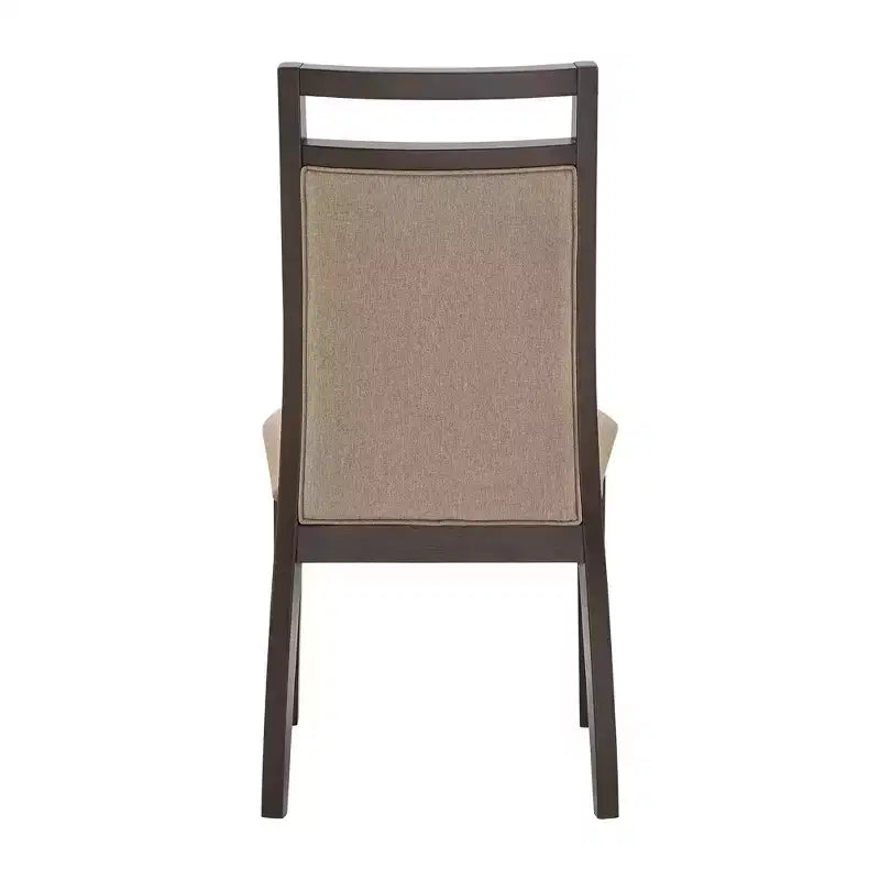 Chaise de salle à manger Espresso et lin gris (lot de 2) - Marron