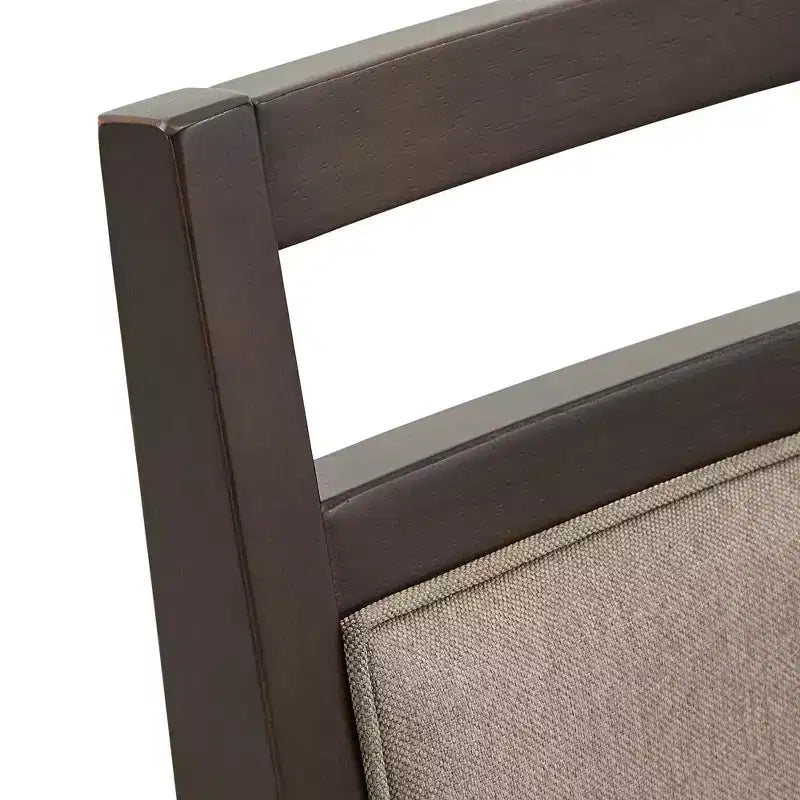 Chaise de salle à manger Espresso et lin gris (lot de 2) - Marron