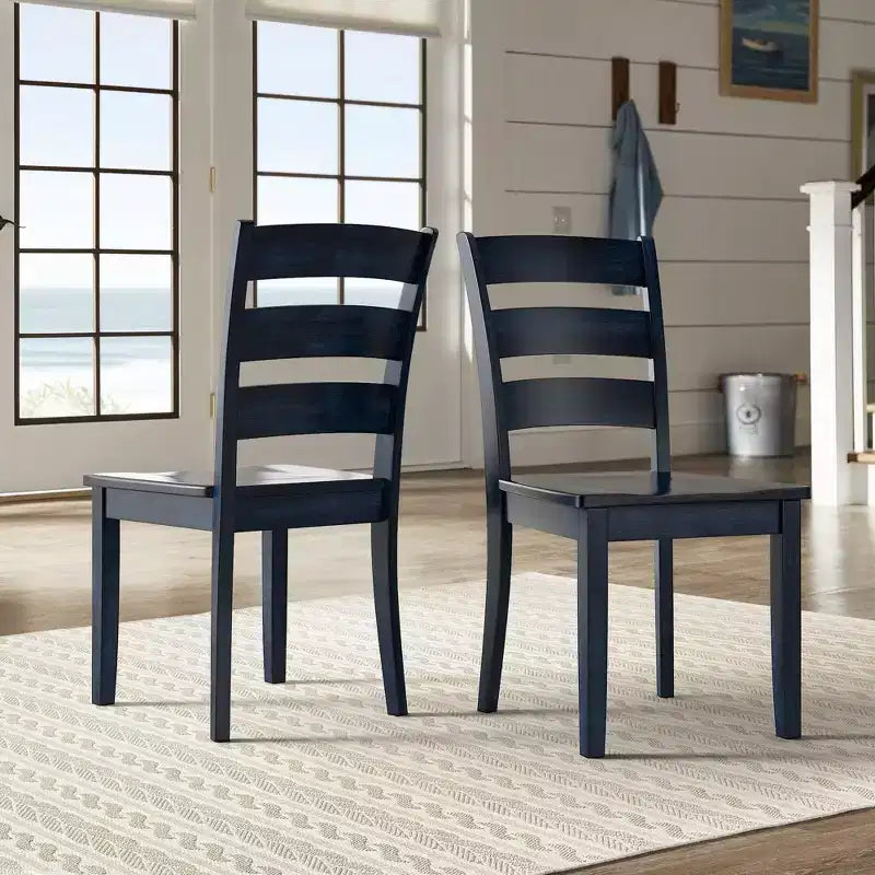 Chaises de salle à manger en bois à dossier échelle (lot de 2)