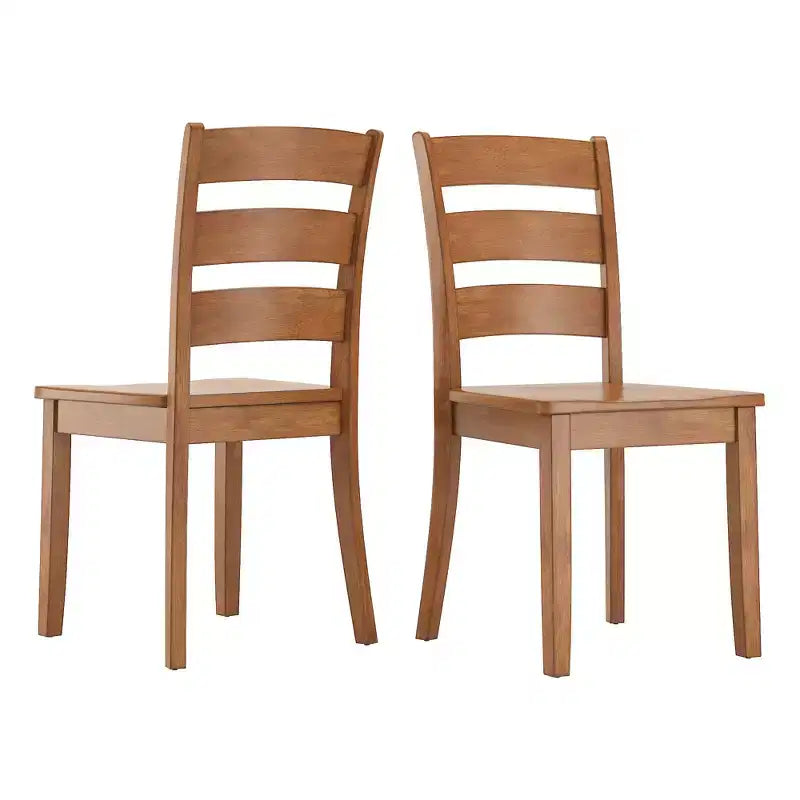 Chaises de salle à manger en bois à dossier échelle (lot de 2)