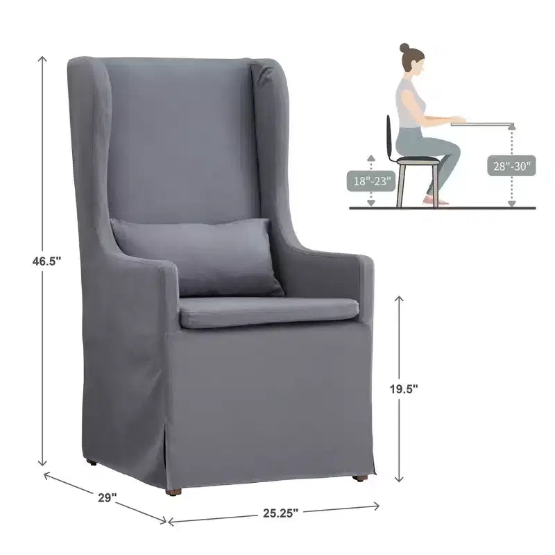 Chaise Parson déhoussable à oreilles