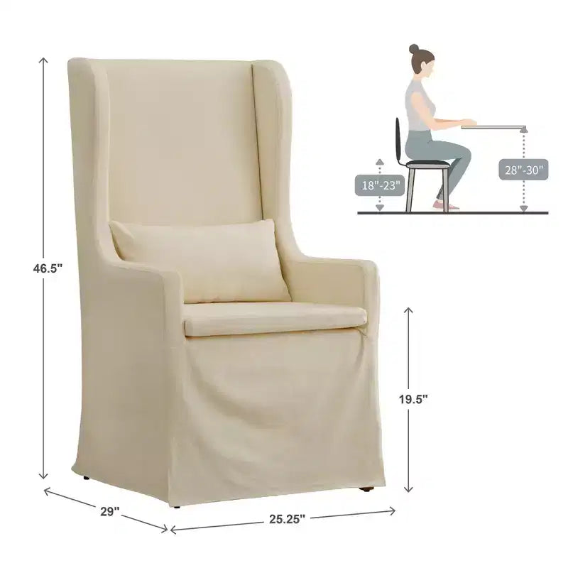 Chaise Parson déhoussable à oreilles