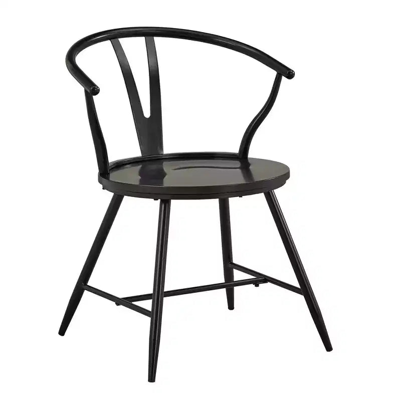 Chaise d'appoint en métal Wishbone avec assise en bois (lot de 2)